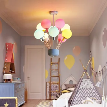 Nordic Led Luster Balón Lietať Dom Hanglamp Pre Obývacia Izba, detská Izba Dekor Osvetlenie Moderného Domova Strop Lustre